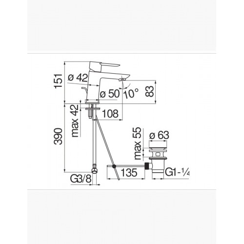 MISCELATORE MONOCOMANDO LAVABO SERIE SAND RISPARMI O ENERGETICO