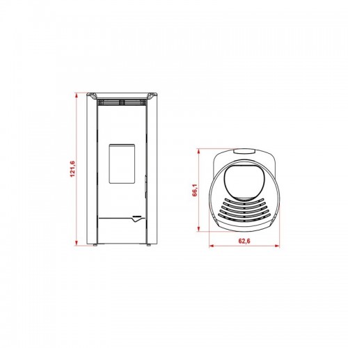 ECOFIRE JACKIE IDRO 20 ACS BIANCA    CARATTERISTIC HE E DOTAZIONI DI SERIE:    STUFA A PELLET IDRO VE