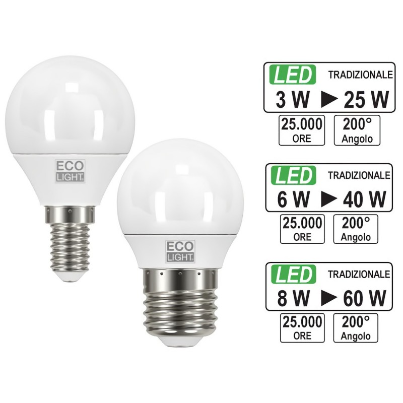 LAMPADINA ECOLIGHT LED E27 9W 60W