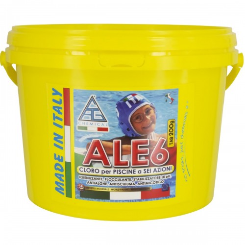 CLORO PER PISCINE ALE 6 200G A PASTIGLIA CF 5KG