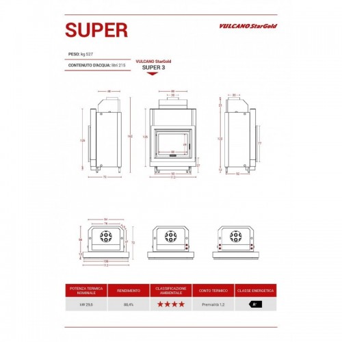 -STARGOLD TERMOCAMINO VULCANO SUPER 3 ( 35S-3 ) CO N CENTRALINA