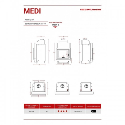 -STARGOLD TERMOCAMINO VULCANO MEDI 3 ( 30-3 ) CON CENTRALINA