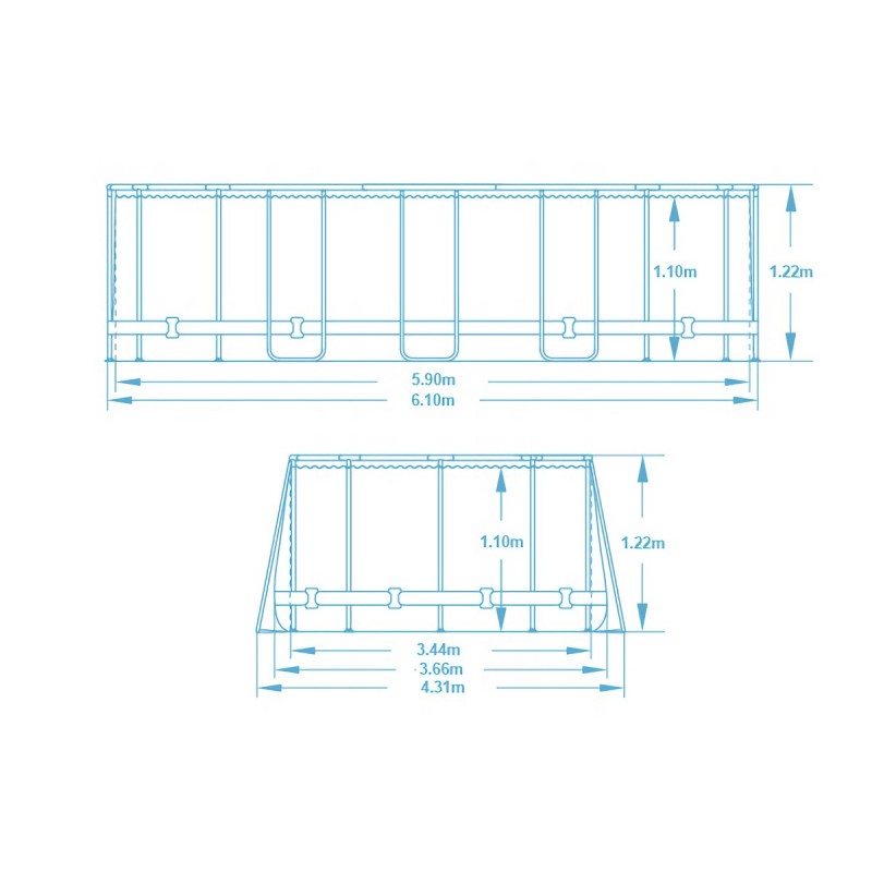 +PISCINA OVALE CON TELAIO PIU POMPA 427X250X100  B ESTWAY 56714