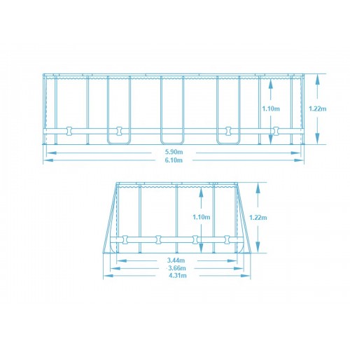 +PISCINA OVALE CON TELAIO PIU POMPA 427X250X100  B ESTWAY 56714