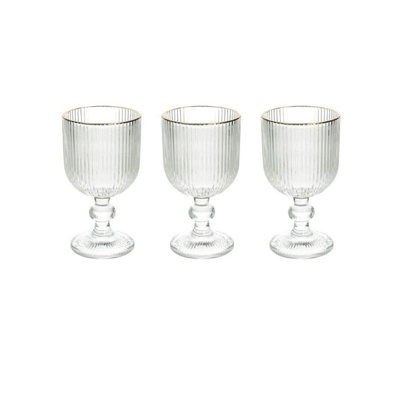 SET 3 CALICI ECLIPSE CC260 GLASS TRASP. FILO ORO