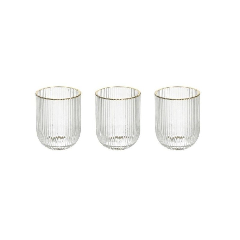 SET 3 BICCHIERI ECLIPSE CC260 GLASS TRASP FILO ORO