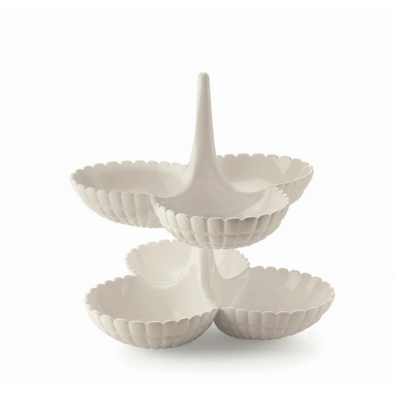 SET 2 ANTIPASTIERE 'TIFFANY' BIANCO LATTE