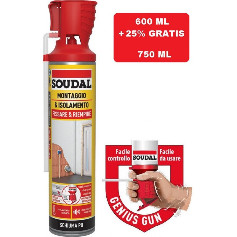 SCHIUME SOUDAL M&I GENIUS GUN PU 750 ML