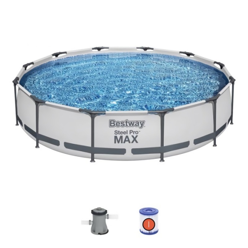 +PISCINA CON TELAIO PIU POMPA  DIAMETRO CM.366X H. 76 BESTWAY 56416