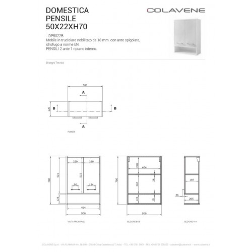 PENSILE 50X70X22 BIANCO DOMESTICA