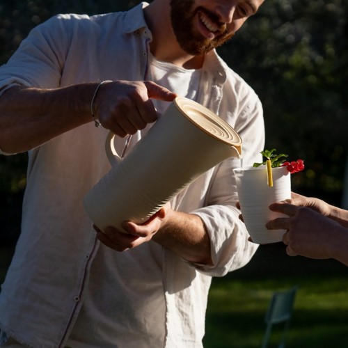 CARAFFA CON COPERCHIO 'TIERRA' COLOR MILK-WHITE