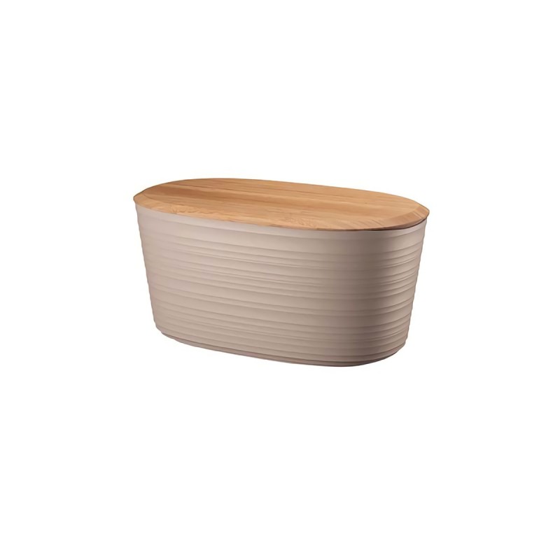 CASSETTA PANE CON COPERCHIO TAGLIERE IN BAMBU TIER RA COLOR TAUPE