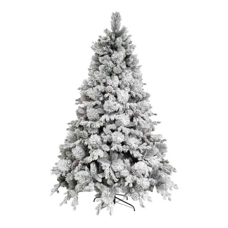 ALBERO NATALE "BIG SKY"INNEVATO  H.210CM  BASE 142 CM RAMI 2155