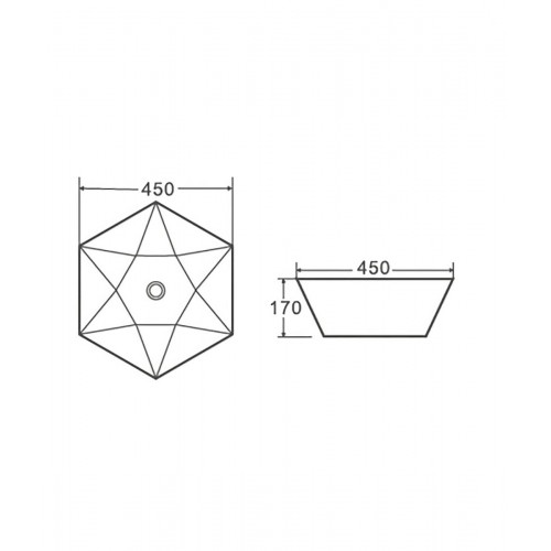 LAVABO DA APPOGGIO LT 1140 450X450X170